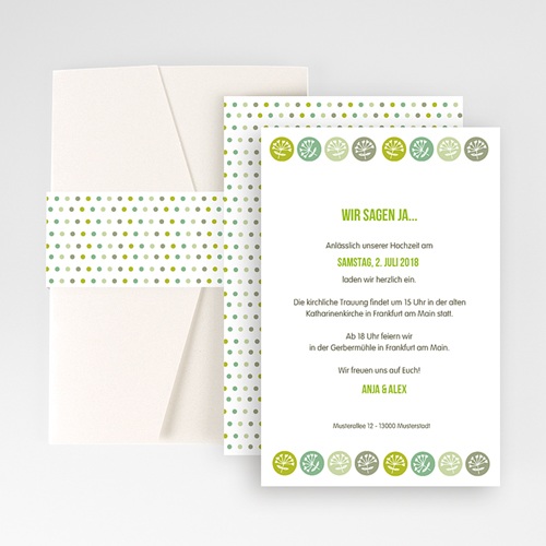 Hochzeitskarten Querformat - Green Wedding 50925