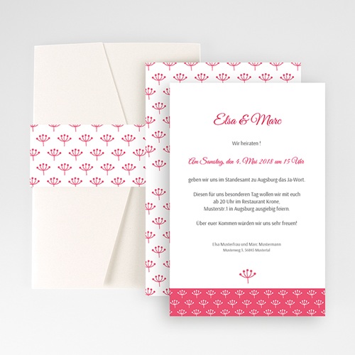 Hochzeitskarten Querformat - Pinky 50937
