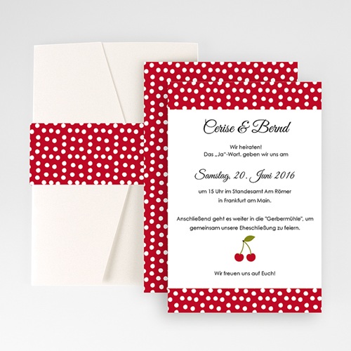 Hochzeitskarten Querformat - Kirschernte 50949