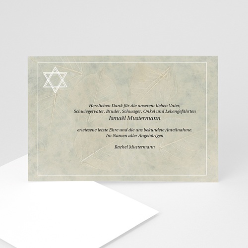 Trauer Danksagung israelitisch - Stern 5131