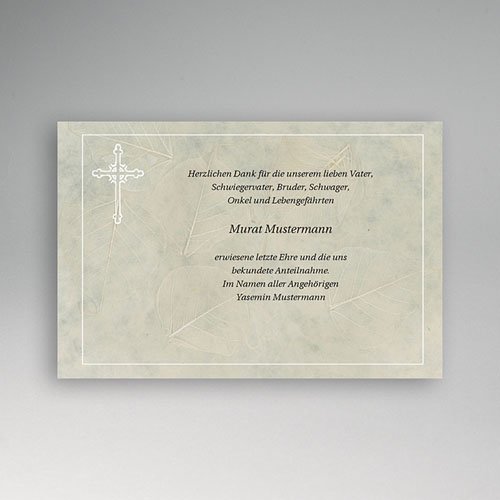Trauer Danksagung christlich - Marmor-Blatt 5135