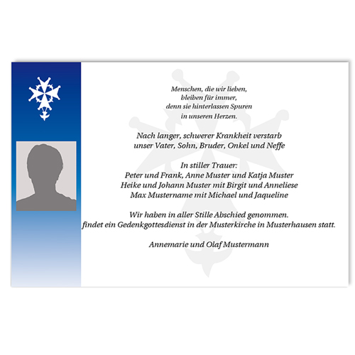 Trauer Danksagung christlich - Blume 5167