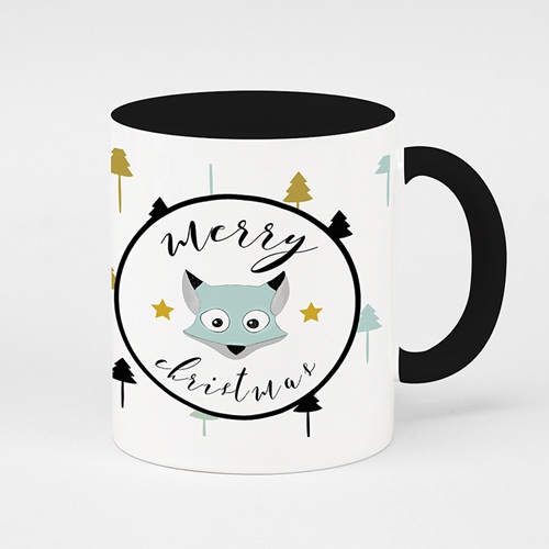 Zweifarbtasse - Weihnachtsfuchs 51707