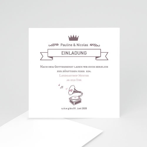 Einlegekarten Hochzeit - Zarte Musik 51769