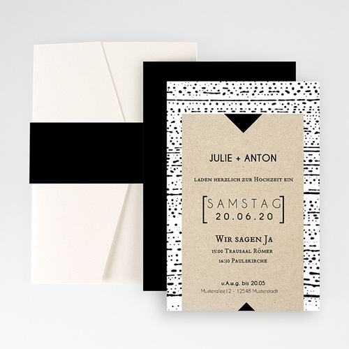 Hochzeitskarten Querformat - Tribal Modern 52040