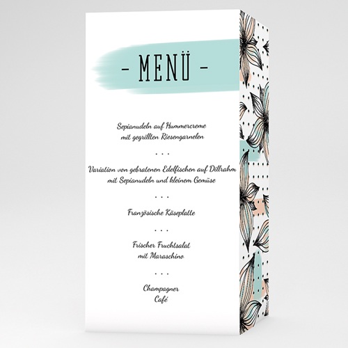 Menükarten Hochzeit - Florale Romantik 52092