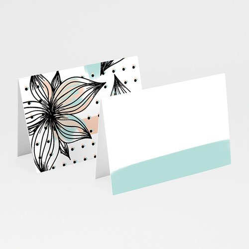 Tischkarten Hochzeit - aquarellblau 52101