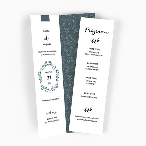 Hochzeitseinladungen modern - Green Love 52468