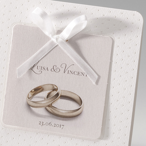 Hochzeitseinladungen traditionell - Ringe fürs Leben 52508