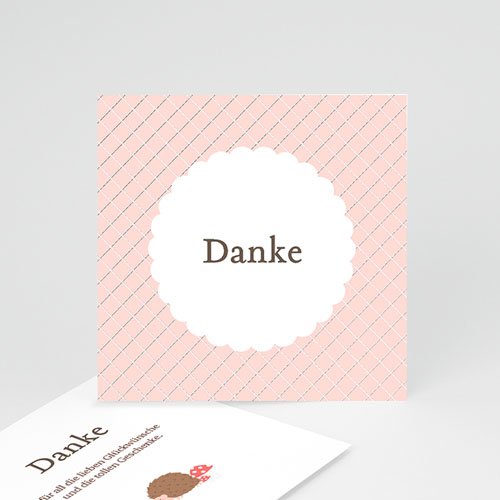 Dankeskarten Geburt Mädchen - Igelmädchen 52537