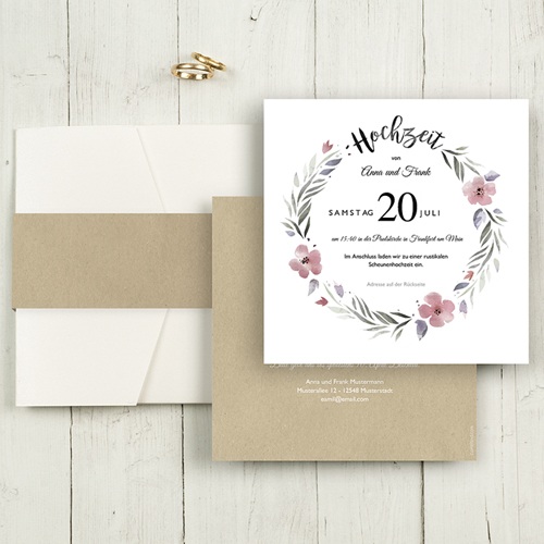 Hochzeitskarten Quadratisch - Herrlich romantisch 52860