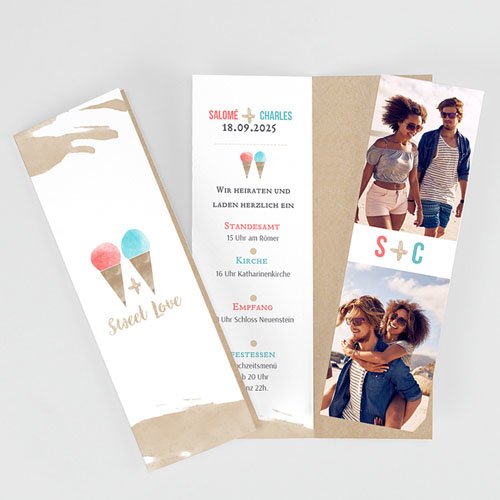 Hochzeitseinladungen modern - Sweet Love 53188