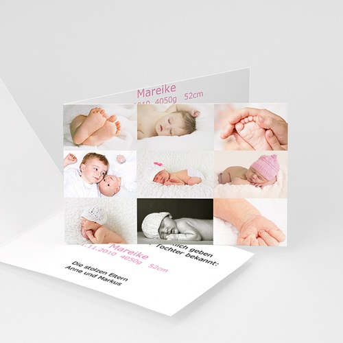 Geburtskarten für Mädchen - Kleine Fotoserie 5347