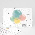 Geburtskarten für Mädchen Luftballons Pastell