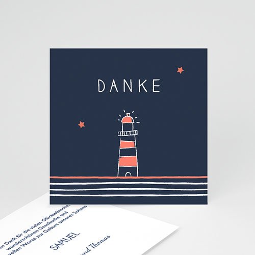 Dankeskarten Geburt Jungen - Lichtsignal 53689