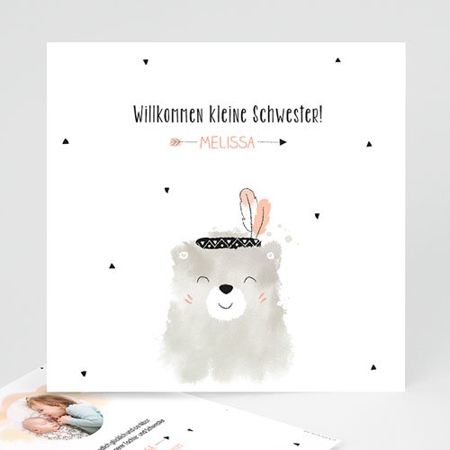 Geburtskarten für Mädchen - Kleine Schwester 53929