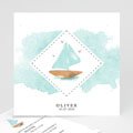 Geburtskarten für Jungen Schiff Aquarell