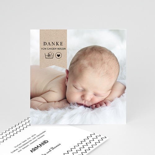 Dankeskarten Geburt Jungen - Handgemacht 54188