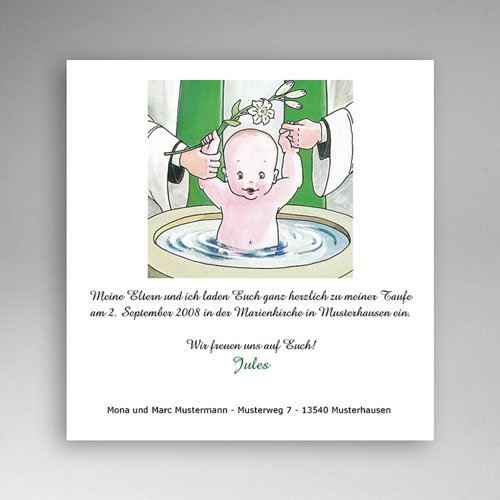 Einladungskarten Taufe Mädchen - Taufbecken 5451