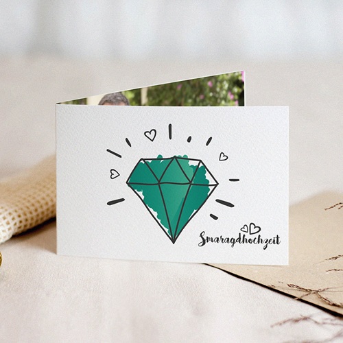 Silberhochzeit und goldene Hochzeit - Smaragd 54635