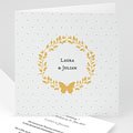 Traditionell Hochzeitseinladungen Kranz und Schmetterling