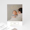 Geburtskarten mit Fotos Hallo Gold