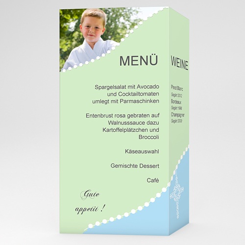 Menükarten Kommunion - Kreuzsymbol 6445