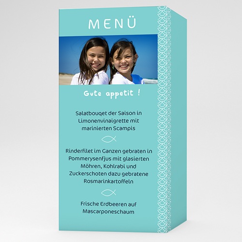 Menükarten Kommunion - Fisch 6465