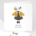 Geburtskarten mit Vogel Herbstoutfit
