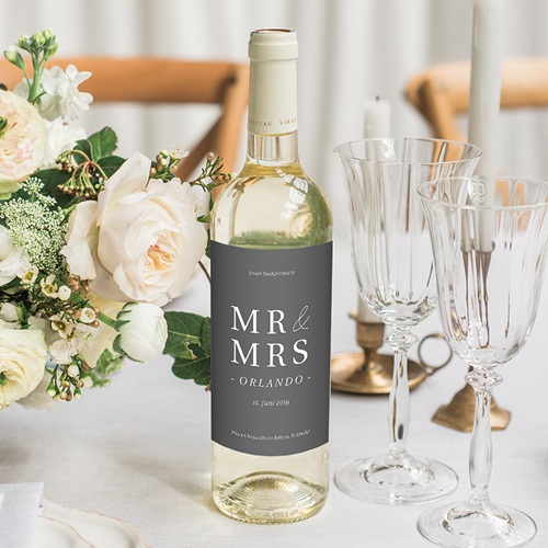 Flaschenetiketten Hochzeit Typografisch Und Form