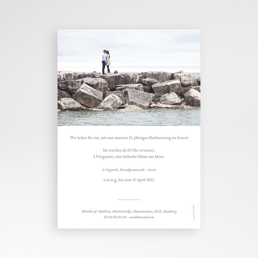 Hochzeit Einladungskarten Geburtstag 25 Jahre verheiratet Kostenloser