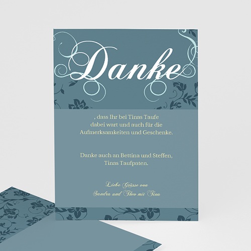 Dankeskarten Taufe Jungen - Aqua 8254