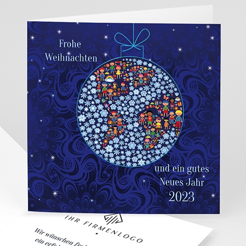 Weihnachtskarten - Weltkugel 8396