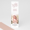 Lesezeichen Kommunion Vogel Foto, Rosa Rebe, 5,5 x 21