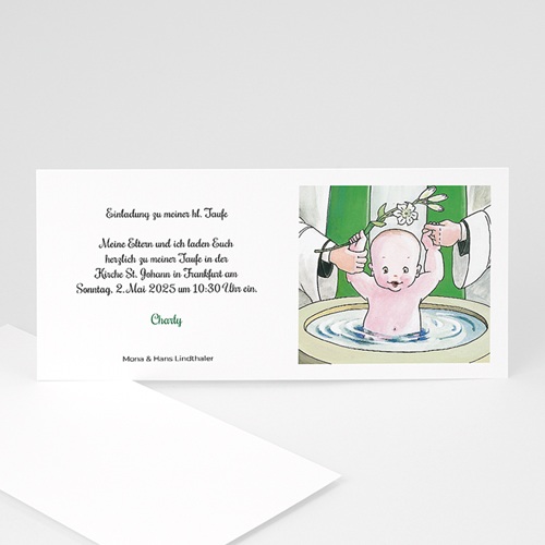 Einladungskarten Taufe Mädchen - Becken 8554