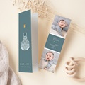 Geburtskarten für Jungen Grüner Baby body, Fotos, Lesezeichen