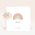 Geburtskarten für Mädchen Regenbogen, orange, mit Anhänger