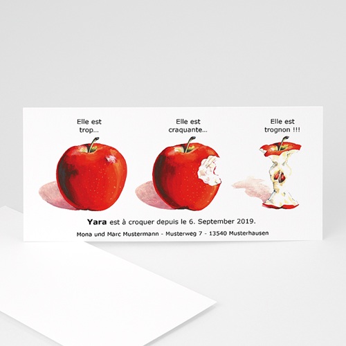 Geburtskarten für Mädchen - Apfel 8855