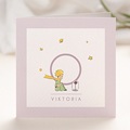 Violett Geburtskarten Initiale der Rose, 14 x 14 cm
