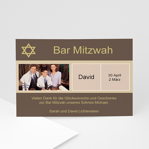 Dankeskarten Bar Mitzwah - Sarah 910