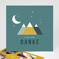 Dankeskarten Geburt für Jungen Berge Blau Grün, 4 Fotos