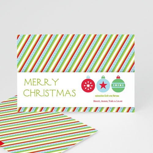 Weihnachtskarten - Streifendesign 9443