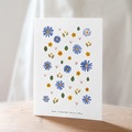 Geburtskarten Herbarium mit Kornblumen, 15 x 21 cm