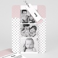 Geburtskarten für Mädchen Pastell-Rosa, 3 in 1