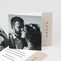 Dankeskarten Hochzeit Kirschbaum als Silhouette, überstehende Klappkarte