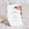 Hochzeitseinladungen Blumen, Boho-Stil, 12 x 16.7 cm