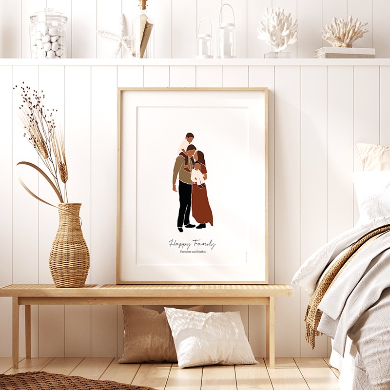 Plakate Happy family x 4 preiswert Plakate Happy family x 4 preiswert