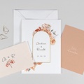 Hochzeitseinladungen Romantisch, Caramel Rosen, 3 in 1