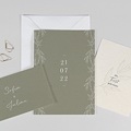 Hochzeitseinladungen Ölzweig, Papierstruktur, 3 in 1
